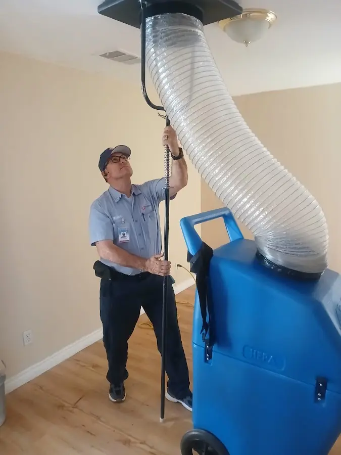 HVAC Installation technician using HEPA equipment in Summit View
